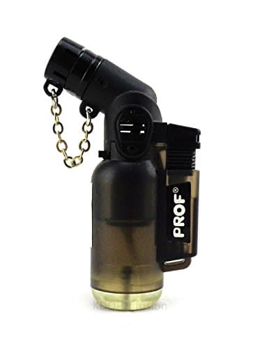 Briquet Tempête Chalumeau Torche Prof - Rechargeable gaz - Réglable (noir)