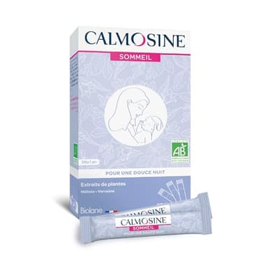 Calmosine Sommeil - Complément Alimentaire Bébé - Apaise Et Calme - Facilite L'endormissement - Aux Extraits De Plantes Bio - Mélisse, Verveine - Violet - 140 ml (Lot de 1) - Fabriqué En France