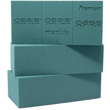 3x Original OASIS® Premium mousse florale pour une plus longue durée de vie des fleurs fraîches - 23 x 11 x 3,6 cm - mousse humide en forme de brique