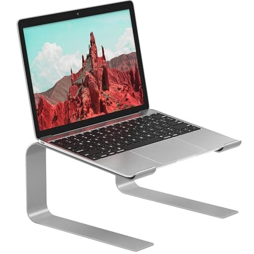 BONTEC Support Ordinateur Portable, Support Ergonomique pour PC Portable pour Bureau, Support Laptop Compatible avec Les Ordinateurs Portables de 10-17.3", Argent