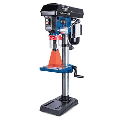 Scheppach Perceuse professionnelle à colonne DP19Vario | Perceuse d'établi | Vitesse variable | Mandrin 1,5 à 16mm | 550W | pour bois, métal et plastique | Laser & affichage de la vitesse de rotation