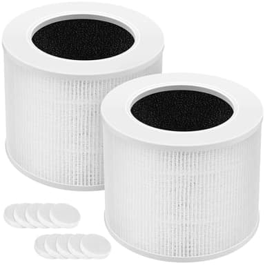 Lot de 2 filtres HEPA de Rechange compatibles avec Le purificateur d'air Levoit Core Mini RF, système de Filtration 3 en 1, Filtre HEPA True H13, livré avec 10 Cotons d'aromathérapie