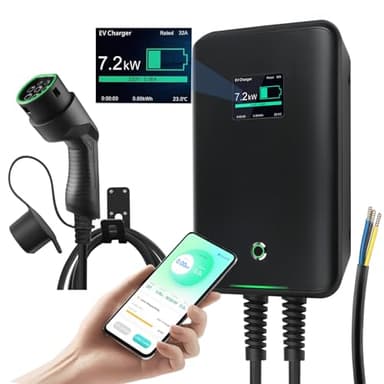 astoneves 32A Wallbox EV 7kW monophasé Station de Recharge pour Voitures électriques avec connecteur Type 2 pour véhicule électrique Conforme à la 6m(7kW APP)