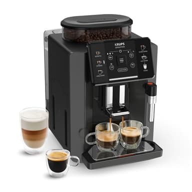Krups Sensation C50, Machine à café grains, 5 Boissons en accès direct, Interface tactile couleur, Facile à utiliser, Nettoyage sans effort, Buse manuelle Cappuccino, Fabriqué en France EA910810