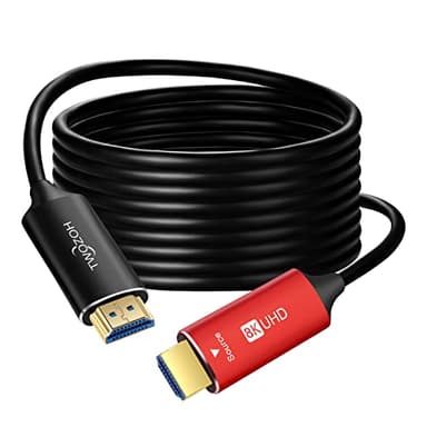 Twozoh Câble 8K HDMI Fibre Optique 20M, HDMI 2.1 Fibre Haute Vitesse Câble Supporte 8K@60Hz/4K@120Hz/48Gbps