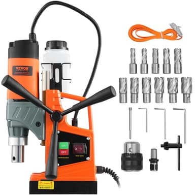 VEVOR Perceuse Magnétique, Perceuse à Colonne Portable 1450 W, 12500 N, 850 tr/min, Max. Diamètre d'Alésage (Foret de Carottage) 40 mm, Max. Profondeur de Carottage 50 mm