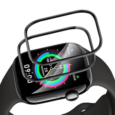 Carantee Verre Trempé pour Apple Watch Series 10 46mm Verre, 3D avec bordure noire protection écran, Tactile sensible sans bulles, 2 Pièce HD Anti Rayures Apple Watch 10 46mm Vitre protection