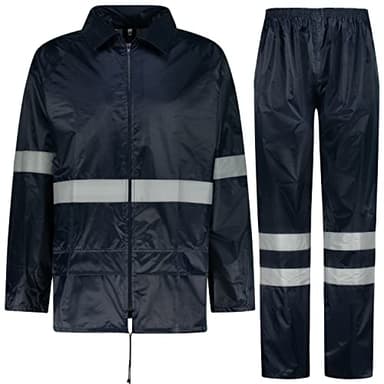 BWOLF Himalaya Ensemble de Pluie Homme Femme Imperméable Combinaison Imperméable Ensemble Veste et Pantalon Imperméables 2 Pièces Bleu réfléchissant XXL