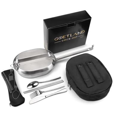 Goetland Kit de Désordre Militaire Américain Gamelle en Acier Inoxydable 304 pour Camping Randonnée Pique-Nique Barbecue Plage