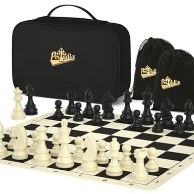 Peradix Echiquier Grande Taille 50 * 50 cm,Jeu D'échec Officiel avec Plateau en Silicone Jeux Echec Pliable de Voyage pour Enfants et Adultes(Pièces Plus Grosses et Lourdes)