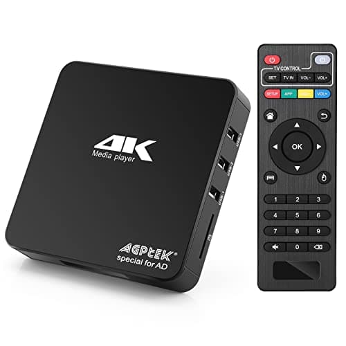 AGPTEK Lecteur multimédia numérique 4K Ultra HD Sortie HDMI / AV PPT MKV AVI RMVB RM pour HDTV avec Prise en Charge de la télécommande