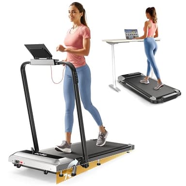 Tapis de Course, Pente 7%，Pliable 3 en 1 Tapis de Marche électrique, 2,5 HP, Compact et Portable sous Le Bureau,12 km/h, télécommande, écran LED, Peu encombrant, pour Le Bureau à Domicile