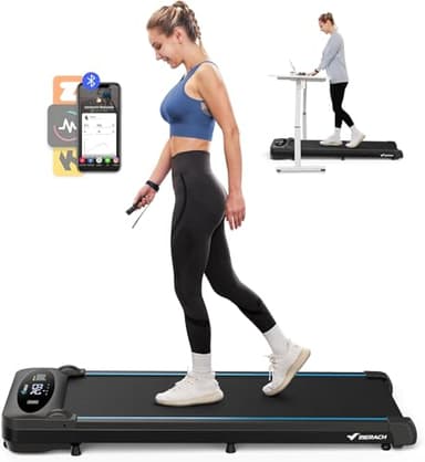 MERACH Tapis de Course, 3 in 1 Walking Pad, 2.75HP Tapis de Marche avec Télécommande et LED, Walking Pad Silencieux Exercice à Domicile et au Bureau, 1-6KM/H Treadmill Futuriste et Compact
