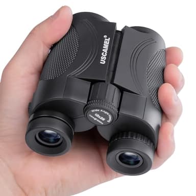 USCAMEL 12x25 Puissantes Jumelles Compactes pour Adultes＆ Enfants avec Oculaires de 16.5 mm, Prisme BAK-4, Objectif FMC pour L'observation des Oiseaux, Concerts, Sport, Voyages en Plein Air