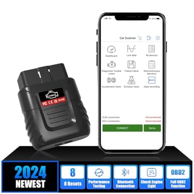 Bwaliffury OBD2 Auto Valise Diagnostic,Scanner OBD2 Bluetooth,OBDII Diagnostic français,Lecteur de Code OBD2 Lire et Effacer Le Code d'erreur, Diagnostic Voiture Multimarque, pour iPhone & Android