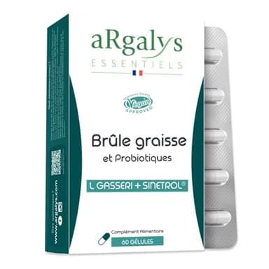 Bruleur de graisse, Formule avec Guarana, Sinetrol® & Probiotiques - Perte de Poids Rapide, Boost du Métabolisme & Digestion, Cure de 1 mois (60 Gélules), Fabriqué en France, Vegan