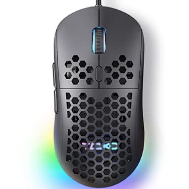 Dierya × TMKB M1SE Souris Gamer pour PC, avec capteur Optique 12800 DPI Gaming Mouse, 6 Boutons programmables, RGB Personnalisable, Ergonomique Filaire Souris Ordinateur - Noir