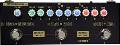 HOEREV Pédale multi-effets pour guitare électrique avec batterie intégrée