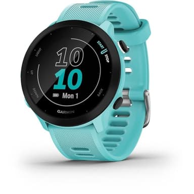 Garmin – Forerunner 55 - Montre GPS multi-activités running avec fonctions d’entrainement Garmin Coach et cardio au poignet – Vert d’eau, TU EU