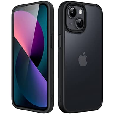JETech Coque Mat pour iPhone 13 6,1 Pouces, Protection Antichoc Qualité Militaire, Étui Housse Arrière Translucide Givrée, Anti-Empreintes Digitales (Noir)