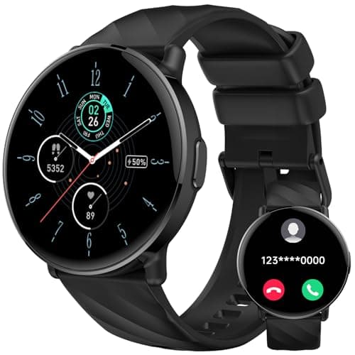 Montre Connectée Homme Femme, 1,39“ HD Écran Tactile Smartwatch Avec Appels Bluetooth , 112+ Sportifs Modes Montre, Montre Intelligente de Surveiller Cardio, Podometre et Sommeil pour Android iOS Noir