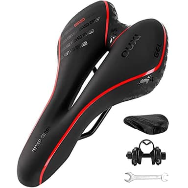 OUXI Selle de Vélo, Selle Velo Gel Ultra Confortable Ergonomique Imperméable Respirante Absorbant Les Chocs Creux Siège de Vélo pour Vélo VTT Vélo Route Vélo Ville Homme et Femme