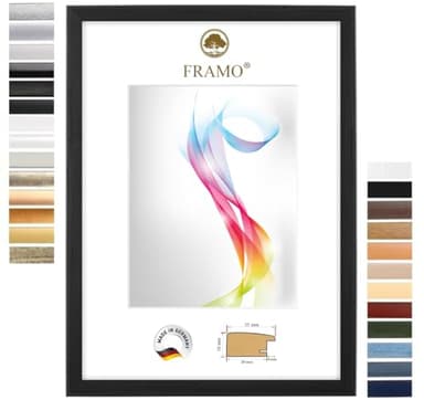 FRAMO Cadre photo en bois 50 x 150 cm (Dimension de l'image) en Pin Noir | Taille sélectionnable | Affiches | Puzzle | Collage | Sur mesure | personnalisés