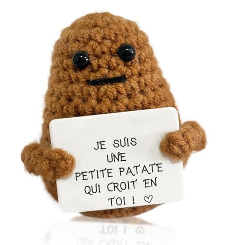 Poupées de Pomme de Terre, Peluche Insolite, Tricotée Pomme de Terre Humoristiques et Motivantes, Gadget Utile Rigolo, Idée Cadeau Homme, Femme, Couple et Adolescent