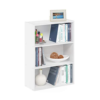 Furinno Pasir Etagère Ouverte à 3 Niveaux, Blanc uni