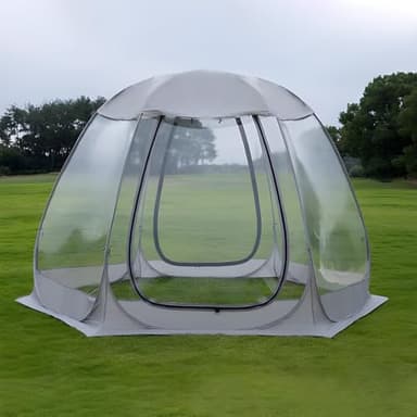 Tente de Camping Transparente à Bulles, Résistante aux Intempéries, avec Vue Panoramique à 360°, Idéale pour Le Camping, Les Événements en Plein air et L'observation des Étoiles(Silver,Medium)
