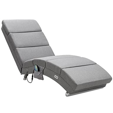 Casaria Méridienne London Chaise Longue d'intérieur Design avec Fonction de Massage Chauffage Fauteuil Relax Salon Gris