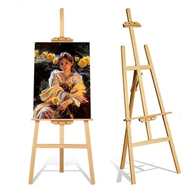Chevalet d'artiste en Bois de 150cm - Chevalet Peinture d’Artiste Hauteur Réglable - Cadre Réglable en Bois- Surface lisse - Support de peinture pour peinture, croquis, présentation, mariage
