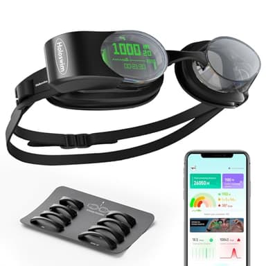 Holoswim Lunettes Intelligentes, Lunettes De Natation 2PRO, Lunettes AR Pour Affichage En Temps Réel, APP D'analyse, Lunettes De Natation Antibuée, Étanches IPX8, Supporte Garmin Watch Apple Watch