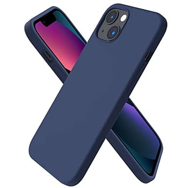 ORNARTO Coque Compatible avec iPhone 13 Case, Coque Silicone Liquide 3 Couches Pleine Gel en Caoutchouc Souple Cover avec Microfibre Douce pour iPhone 13 6,1 Bleu Marine