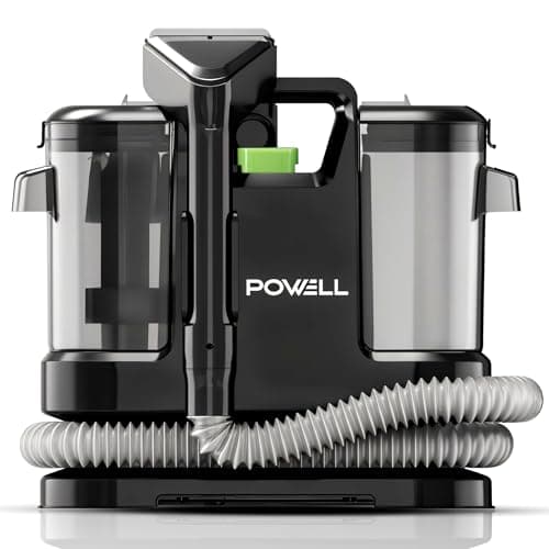 Powell Shampouineuse Canapé/Steam cleaner – 450W – Nettoyeur Haute Pression 13000PA – Réservoir 1,8L – Pour Moquette – Canapé, Voiture – Câble 5m – Léger 3,5kg – Noir
