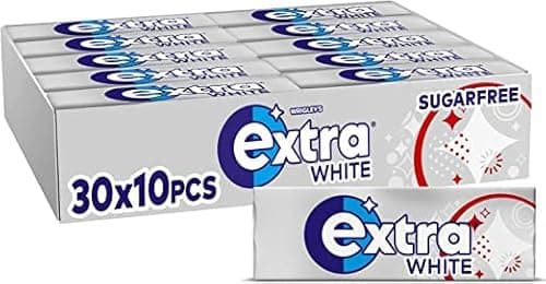 Gomme à mâcher extra blanche, sans sucre, 30 paquets de 10 pièces