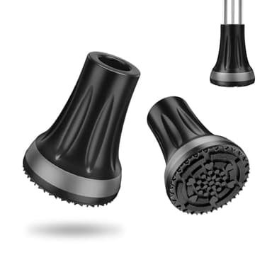 supregear Embouts de Béquille 19 mm (Lot de 2), Embout de Canne Antidérapant en Caoutchouc Robuste pour Tous Terrains Extreme Grip Pieds Capuchon pour Cannes, Béquilles et Bâtons de Marche