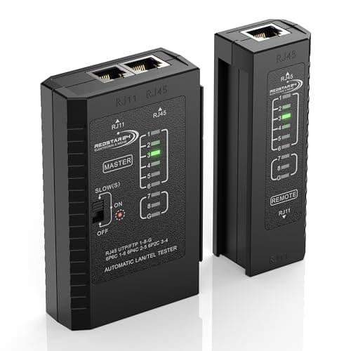 RedStar24 Testeur réseau - Testeur de câble LAN avec RJ11, RJ12, RJ45 pour câble patch - LED de test pour tester et vérifier avec précision le LAN et les câbles réseau - Idéal pour les tests de câbles