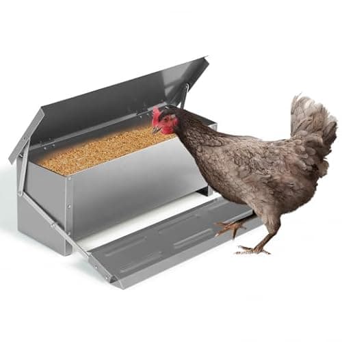 IDMarket - Mangeoire XXL pour Poules Distributeur Automatique à pédale en Acier 10 KG