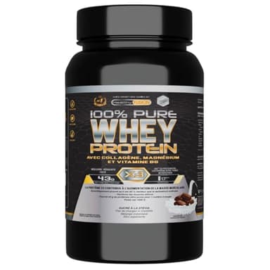 Healthy Fusion, 100% Whey Protein | Protéine Pure avec Collagène & Magnésium | Tonifie, Augmente la Masse Musculaire & Aide à la Récupération | Saveur Chocolat | 1000g