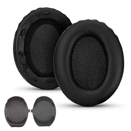 Coussinets d'oreille de rechange 1000 x M3 pour casque Sony WH-1000XM3, compatibles WH1000XM3 avec cuir protéiné plus doux, mousse à mémoire de forme, isolation phonique, noir