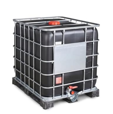 Récupérateur Eau de Pluie Noir Anti-UV RENSON reconditionné, IBC, cuve 1000 litres, réservoir Eau de Pluie, Citerne Eau