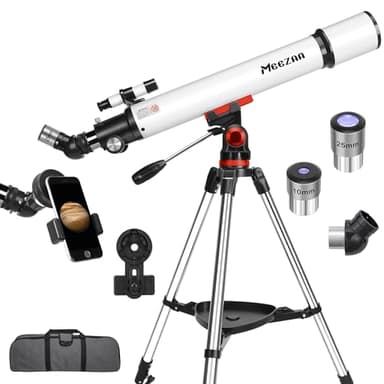 MEEZAA Télescope, Télescope Astronomique Adulte Professionnel, 70/700mm Portable Télescopes Réfracteur pour Enfants et Débutants avec Trépied, Transport, Adaptateur Téléphone - Observer La Lune