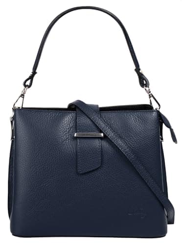 Cluty Sac à main Femme cuir véritable | Fabriqué en Italie, sac fourre-tout, sac bandoulière, sac de soirée en cuir 021791