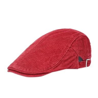 Aublinto Casquette de baseball en velours côtelé Newsboy - Casquette plate unisexe - Casquette plate en velours côtelé - Casquette de loisirs - Casquette plate rétro - Casquette plate, rouge, Taille