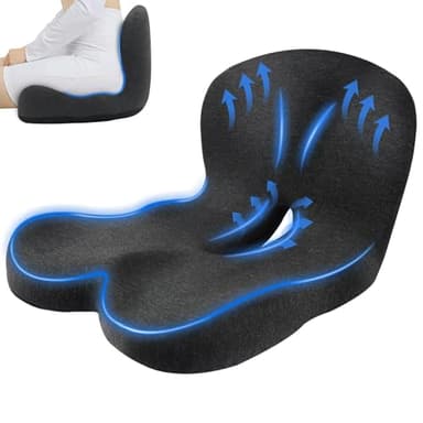 OWill Coussin Chaise Bureau, Coussin Coccyx, Réduire la Fatigue Coussin Ergonomique Assise, Coussin Sciatique, Coussin Hemorroide Favoriser Circulation Sanguine