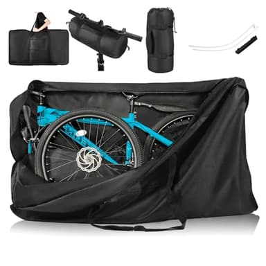 Sac de voyage pliable pour vélo, robuste 840D, sac de transport avec sangle solide pour vélo de montagne de 66 à 73,7 cm, VTT 700 C, sac de cyclisme pliable portable étanche pour expédition en avion