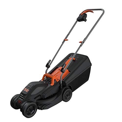 BLACK+DECKER Tondeuse Filaire 1000W, Tondeuse à Gazon Electrique 32 cm, 3 hauteurs réglables 20, 40 et 60 mm, Tondeuse Légère avec Poignée Type Landau, Idéale Jusqu'à 300 m², BEMW351-QS