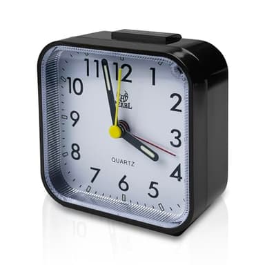 Tekenewbse Reveil Matin Analogique, Réveil a Piles, Reveille Reveil de Voyage, Petit Alarm Clock, Réveils Pile, Silencieux, Analogiquesans Tic Tac, Petite Horloge Poser, Fonction Lumière et Répétition