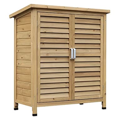 Outsunny Armoire de Jardin abri Jardin Remise pour Outils sur Pied dim. 87L x 46,5l x 96,5H cm étagère Portes persiennes Toit bitumé Jaune